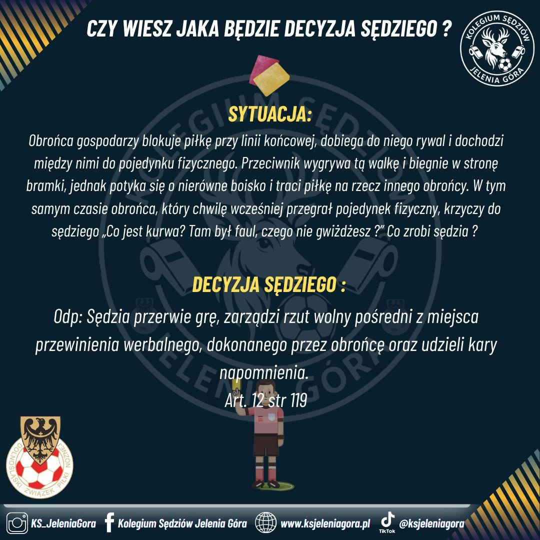 Komunikat Kolegium Sędziów Jelenia Góra
